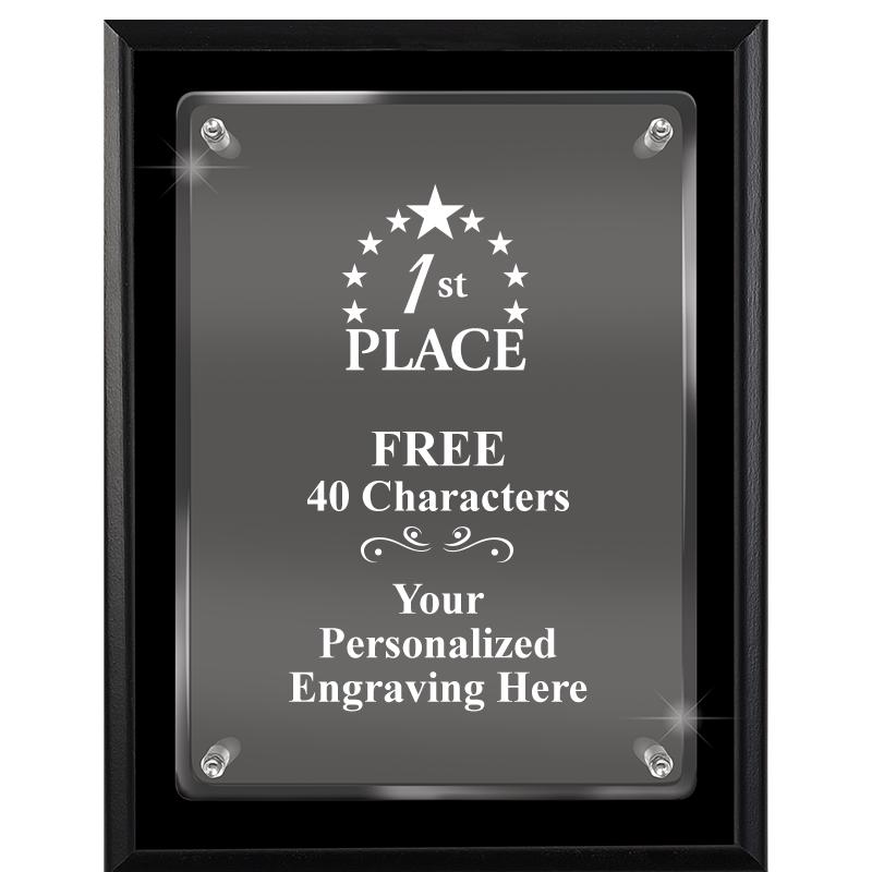 7X9 EBONY FLOAT ACR PLQ