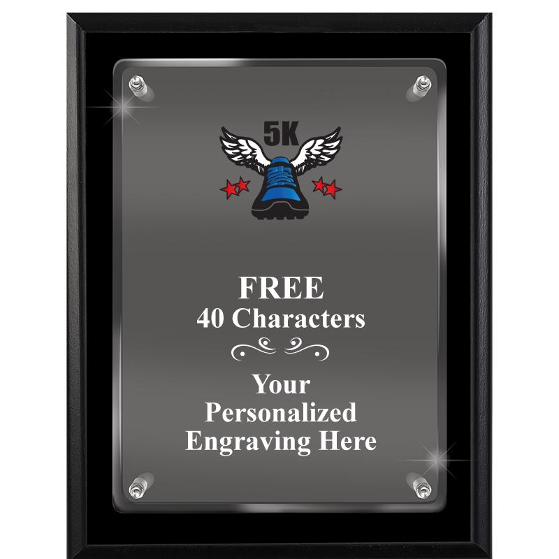 7X9 EBONY FLOAT ACR PLQ