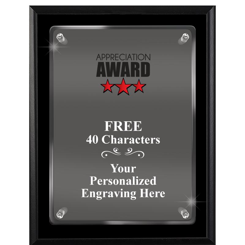 7X9 EBONY FLOAT ACR PLQ