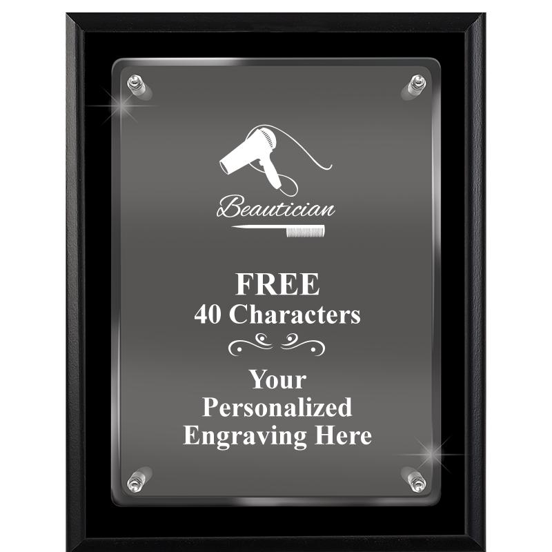 7X9 EBONY FLOAT ACR PLQ