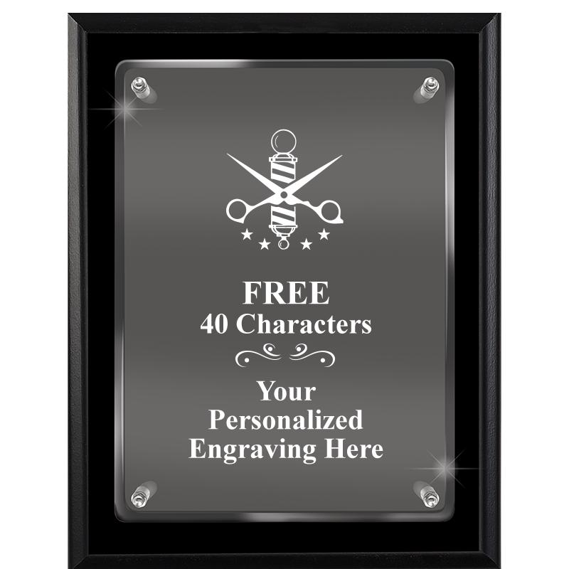 7X9 EBONY FLOAT ACR PLQ