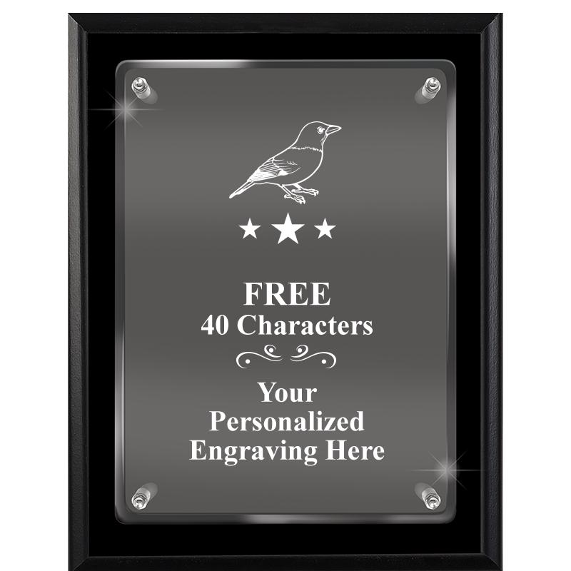 7X9 EBONY FLOAT ACR PLQ