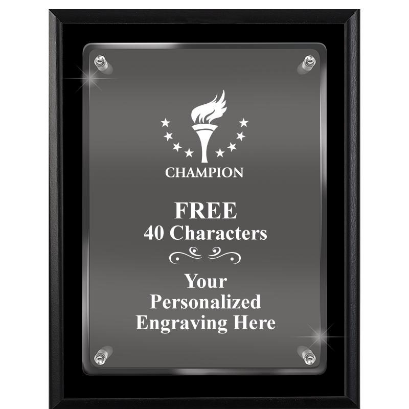 7X9 EBONY FLOAT ACR PLQ