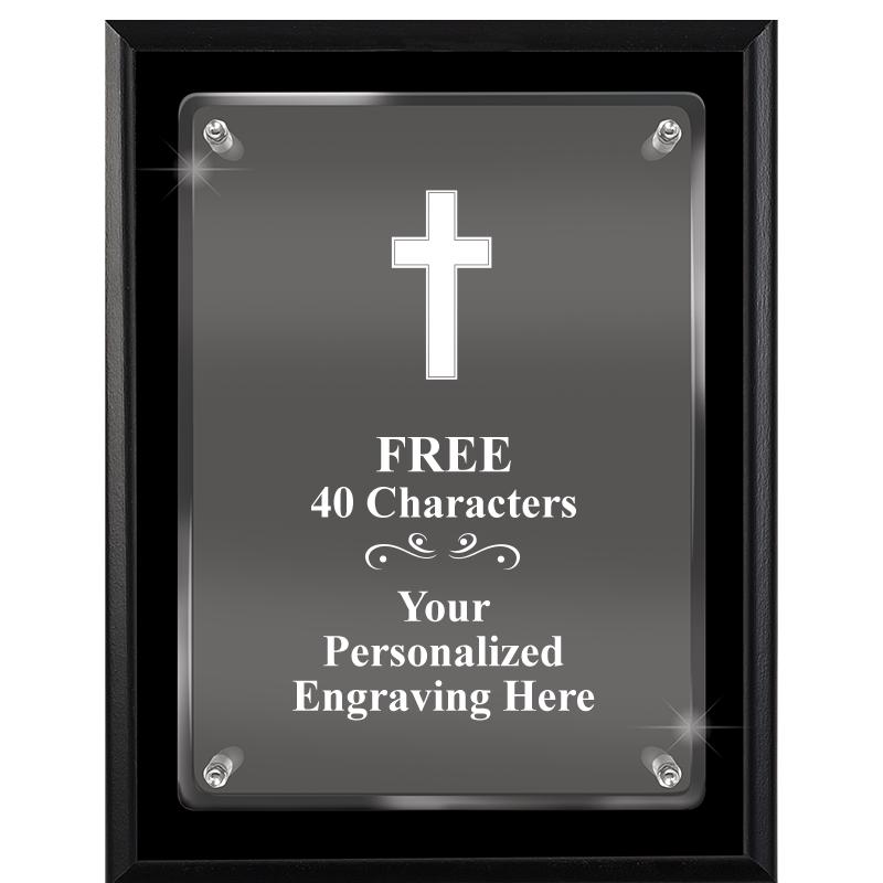 7X9 EBONY FLOAT ACR PLQ