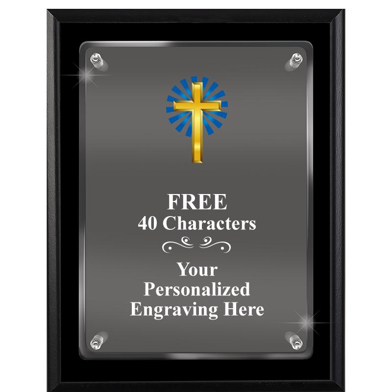 7X9 EBONY FLOAT ACR PLQ