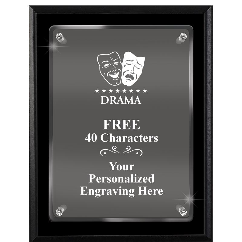 7X9 EBONY FLOAT ACR PLQ