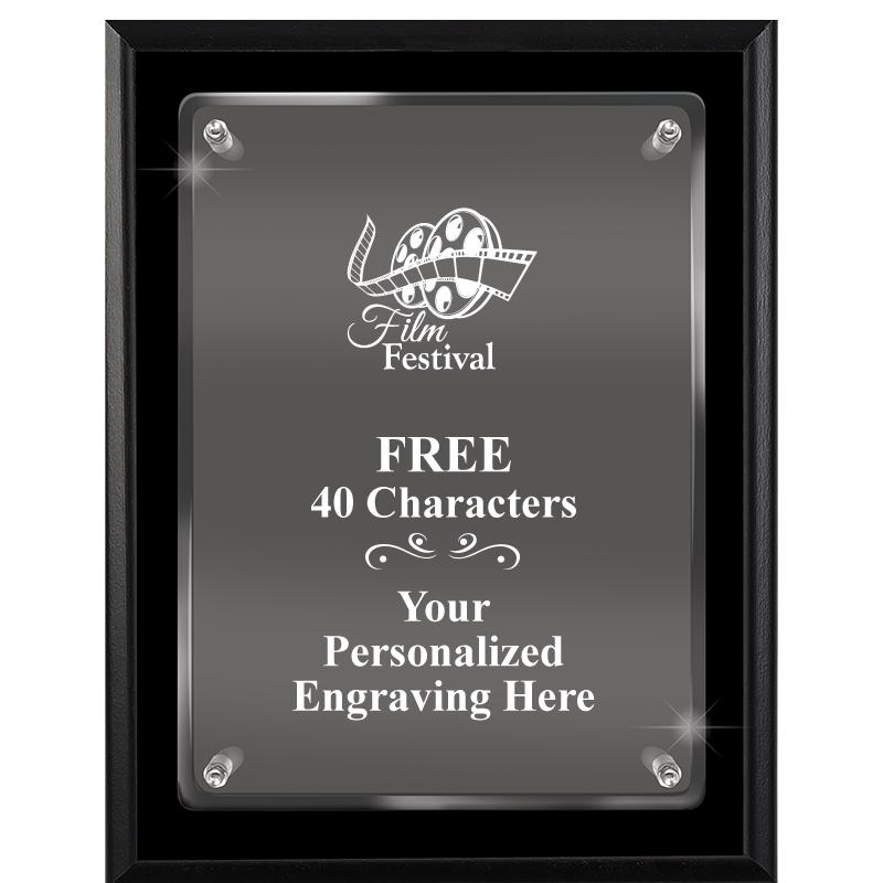 7X9 EBONY FLOAT ACR PLQ