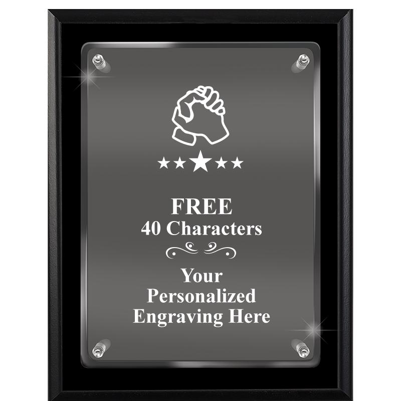 7X9 EBONY FLOAT ACR PLQ