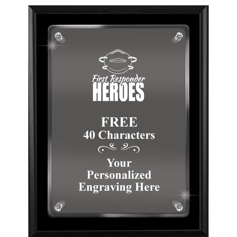 7X9 EBONY FLOAT ACR PLQ