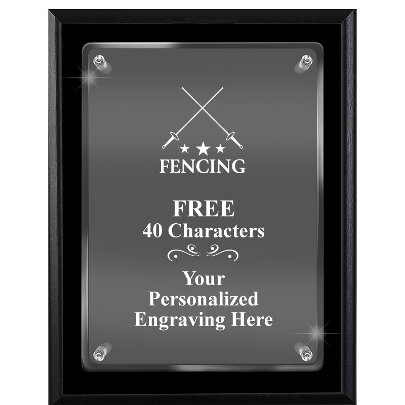 7X9 EBONY FLOAT ACR PLQ