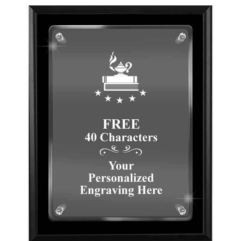 7X9 EBONY FLOAT ACR PLQ