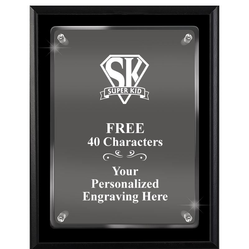 7X9 EBONY FLOAT ACR PLQ