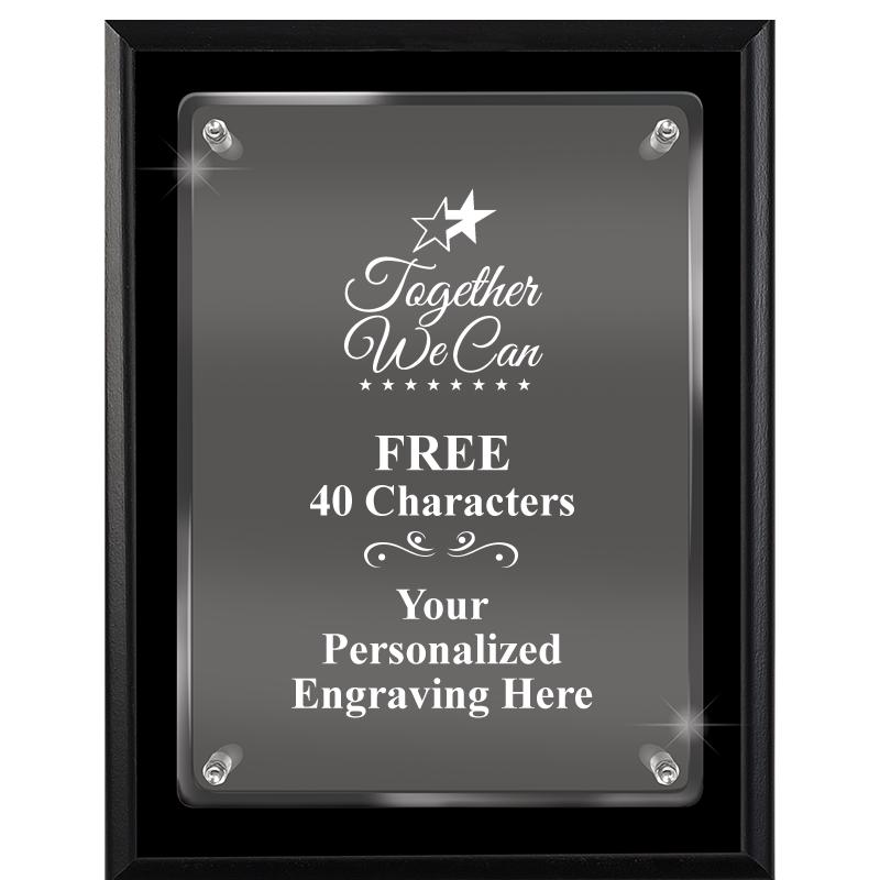 7X9 EBONY FLOAT ACR PLQ