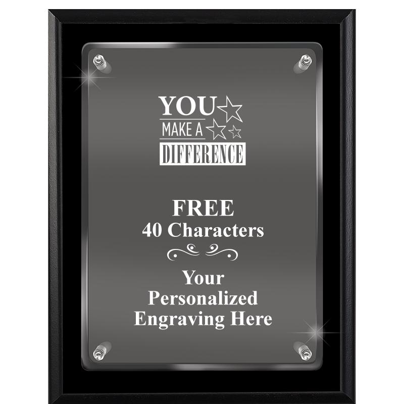 7X9 EBONY FLOAT ACR PLQ