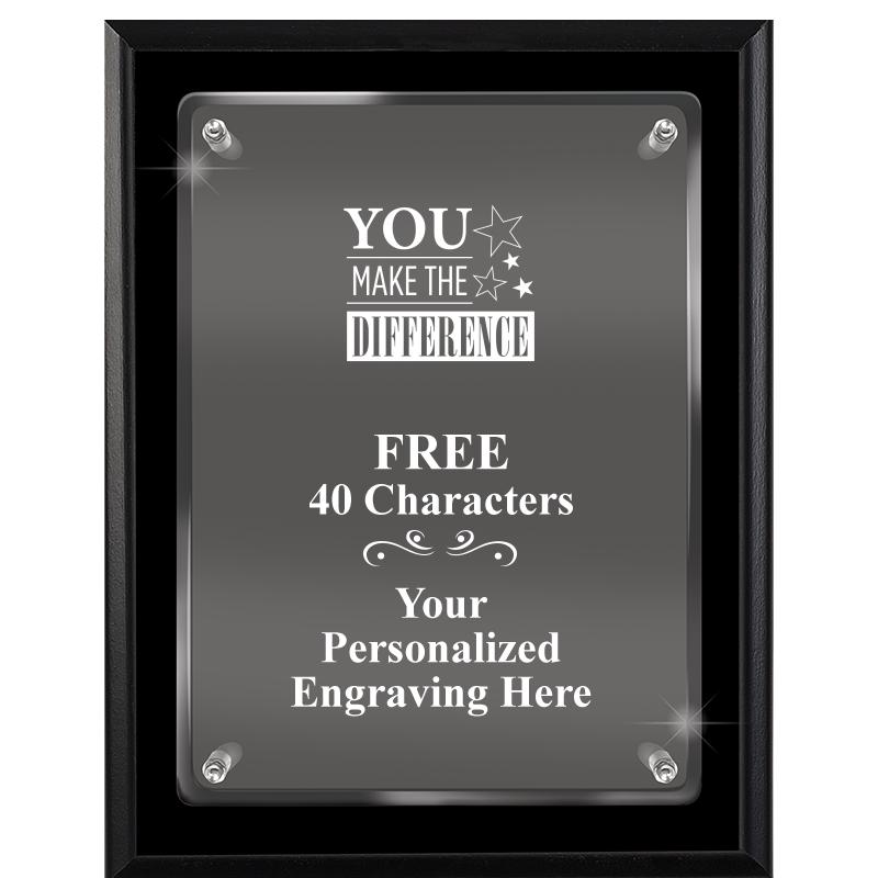 7X9 EBONY FLOAT ACR PLQ