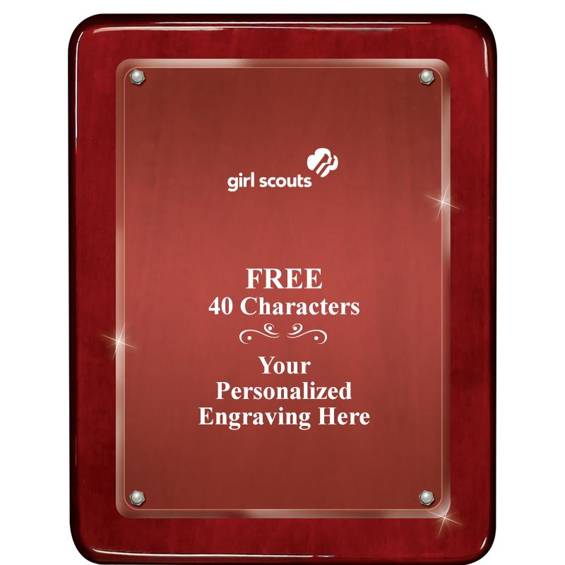 7"X9" ROSEWOOD FLOAT ACR PLQ