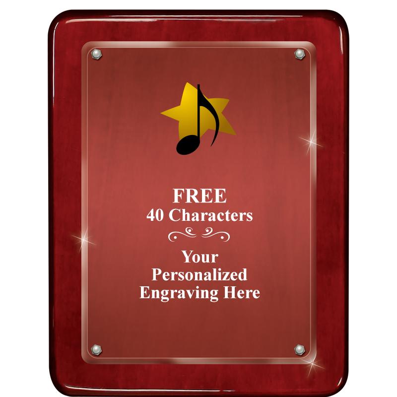 7"X9" ROSEWOOD FLOAT ACR PLQ