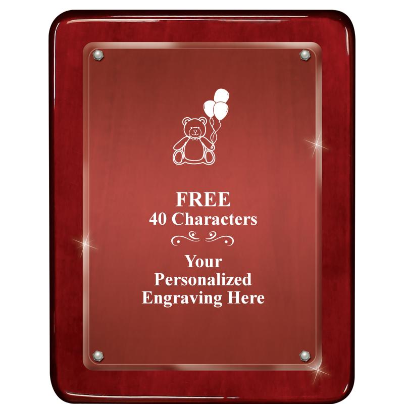 7"X9" ROSEWOOD FLOAT ACR PLQ