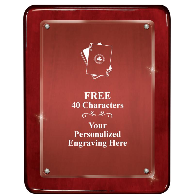 7"X9" ROSEWOOD FLOAT ACR PLQ