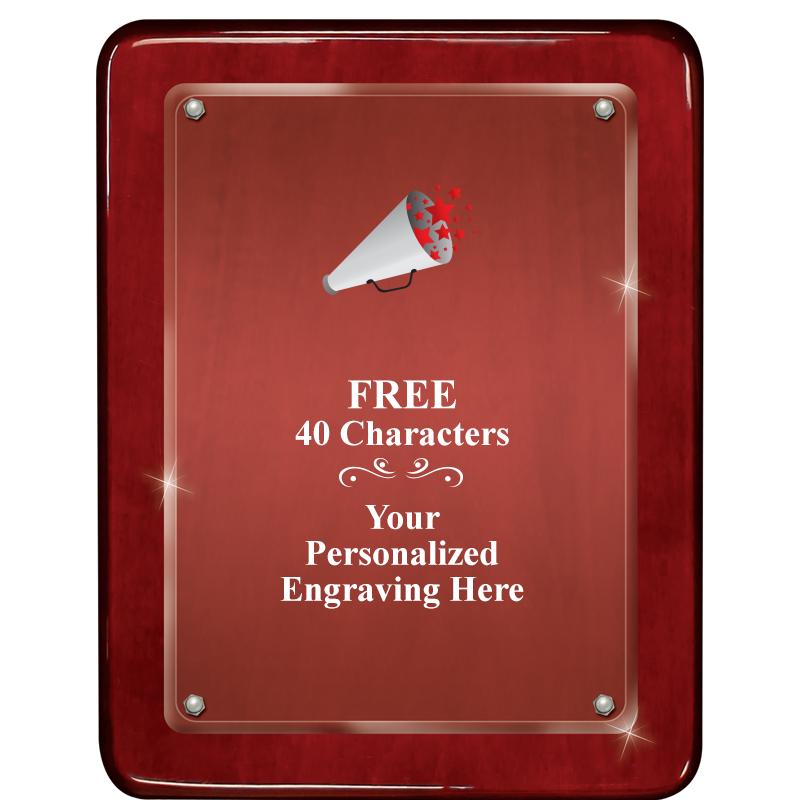 7"X9" ROSEWOOD FLOAT ACR PLQ