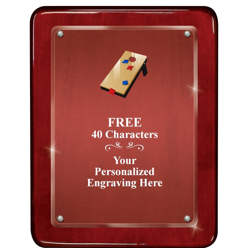 7"X9" ROSEWOOD FLOAT ACR PLQ