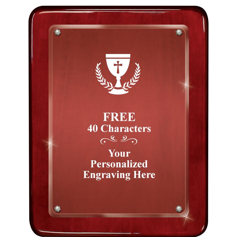 7"X9" ROSEWOOD FLOAT ACR PLQ