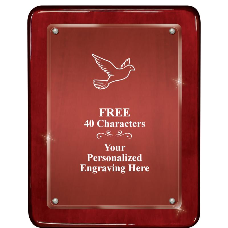 7"X9" ROSEWOOD FLOAT ACR PLQ