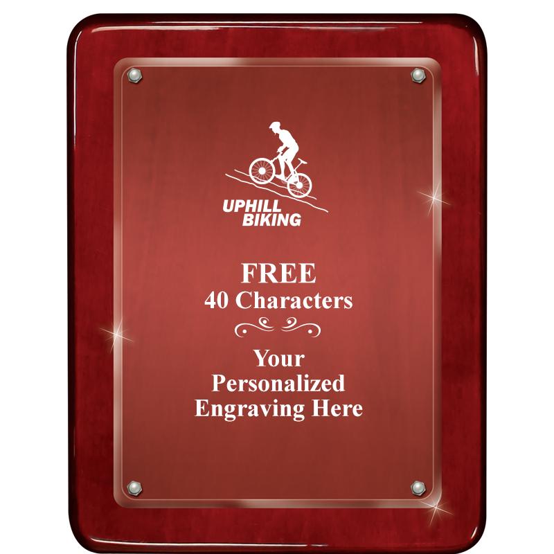 7"X9" ROSEWOOD FLOAT ACR PLQ