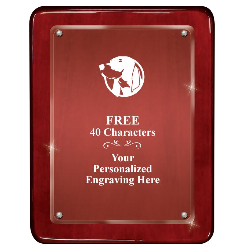 7"X9" ROSEWOOD FLOAT ACR PLQ