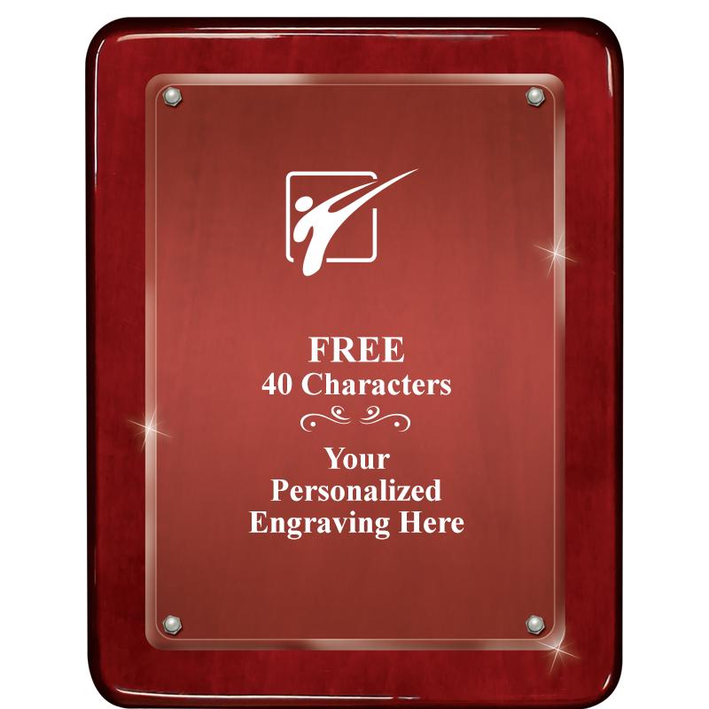 7"X9" ROSEWOOD FLOAT ACR PLQ