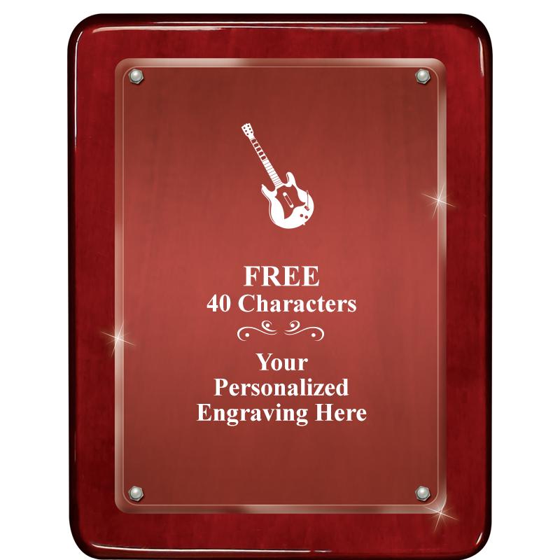 7"X9" ROSEWOOD FLOAT ACR PLQ