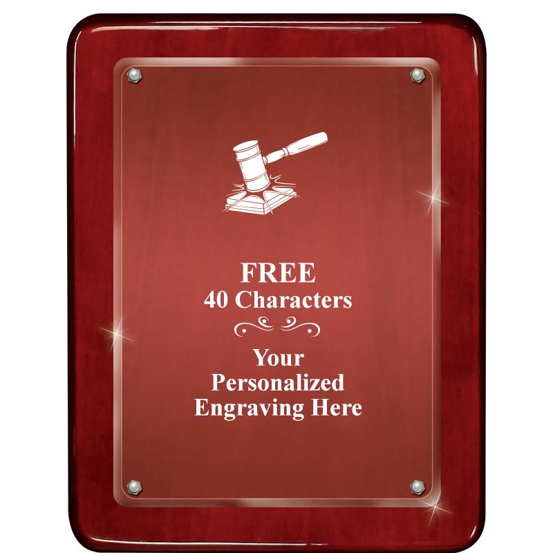 7"X9" ROSEWOOD FLOAT ACR PLQ