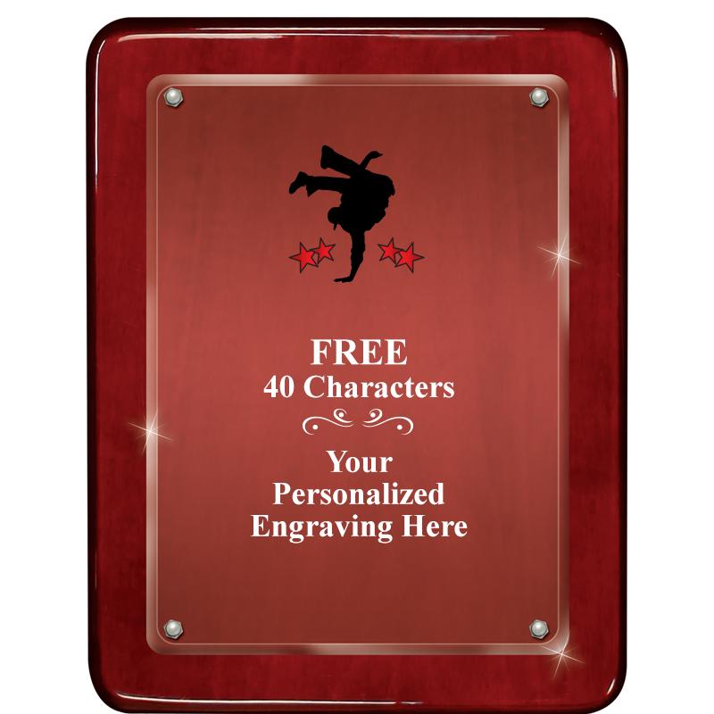 7"X9" ROSEWOOD FLOAT ACR PLQ