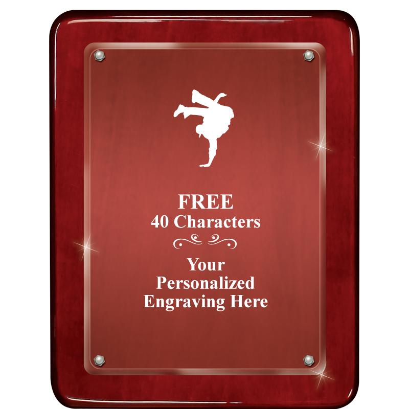 7"X9" ROSEWOOD FLOAT ACR PLQ