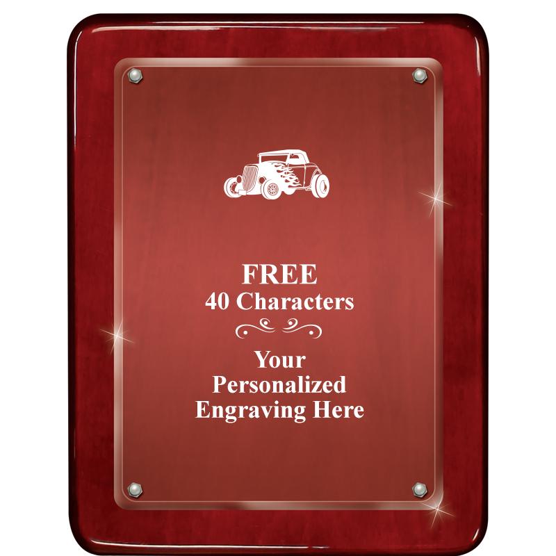 7"X9" ROSEWOOD FLOAT ACR PLQ