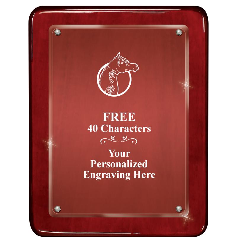 7"X9" ROSEWOOD FLOAT ACR PLQ