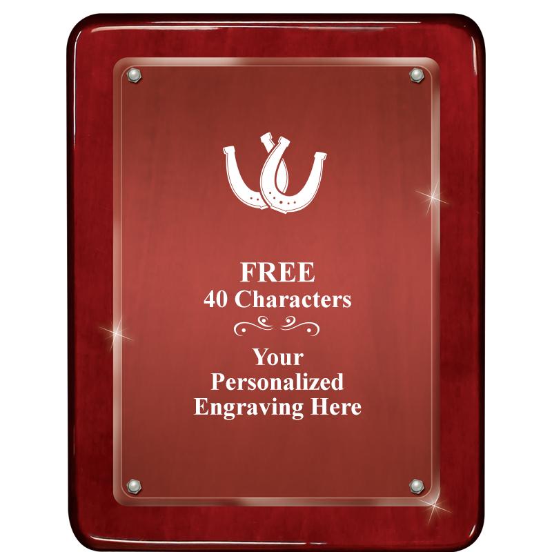 7"X9" ROSEWOOD FLOAT ACR PLQ