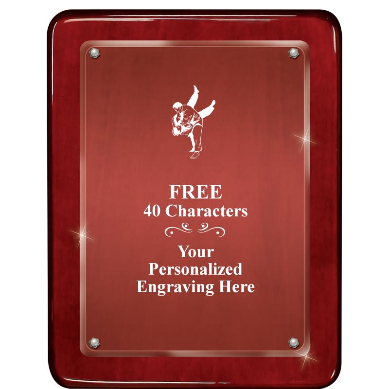 7"X9" ROSEWOOD FLOAT ACR PLQ