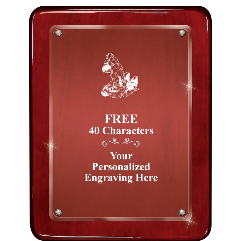 7"X9" ROSEWOOD FLOAT ACR PLQ