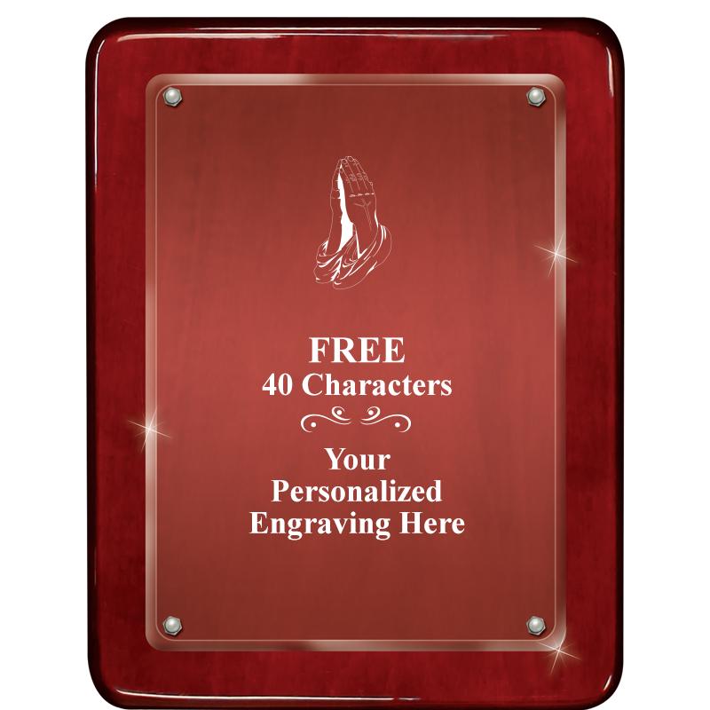 7"X9" ROSEWOOD FLOAT ACR PLQ