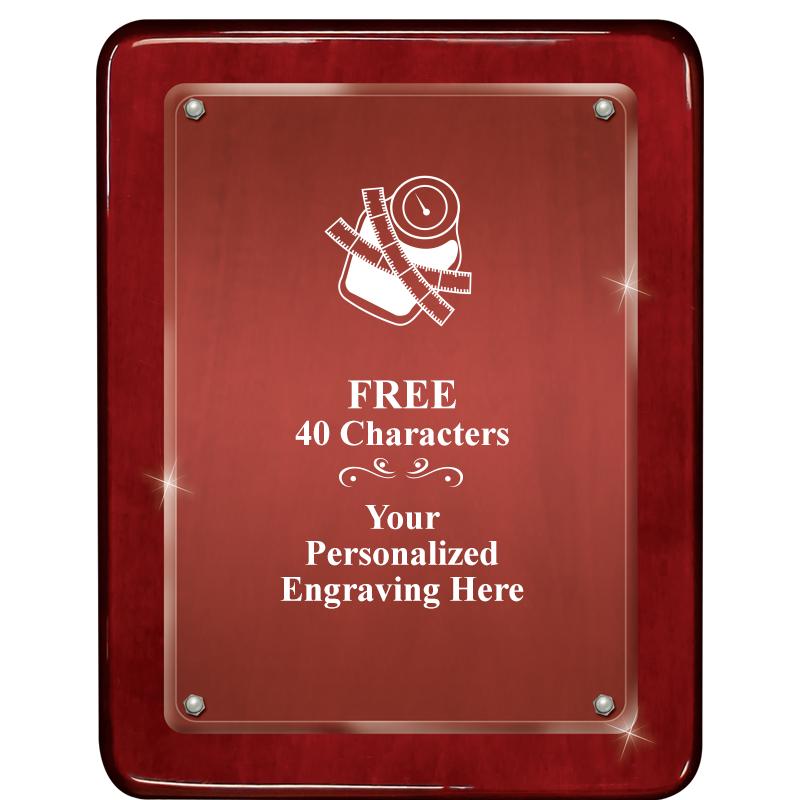 7"X9" ROSEWOOD FLOAT ACR PLQ