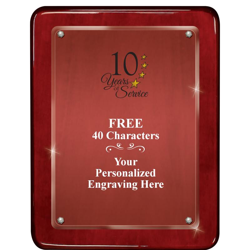 7"X9" ROSEWOOD FLOAT ACR PLQ