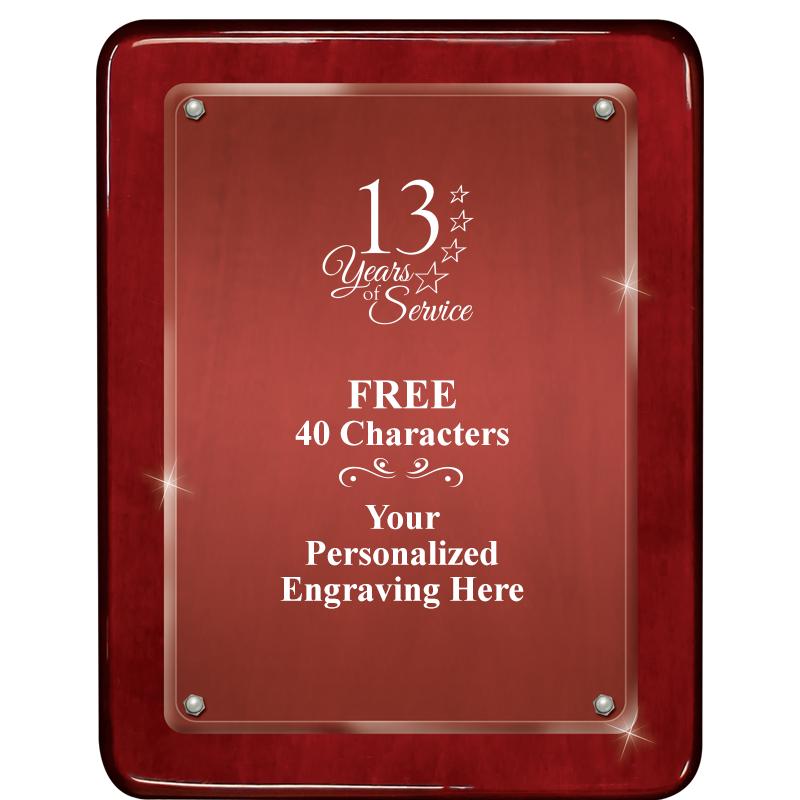 7"X9" ROSEWOOD FLOAT ACR PLQ