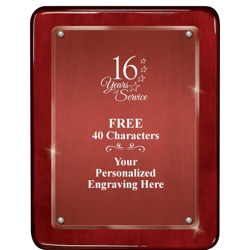 7"X9" ROSEWOOD FLOAT ACR PLQ