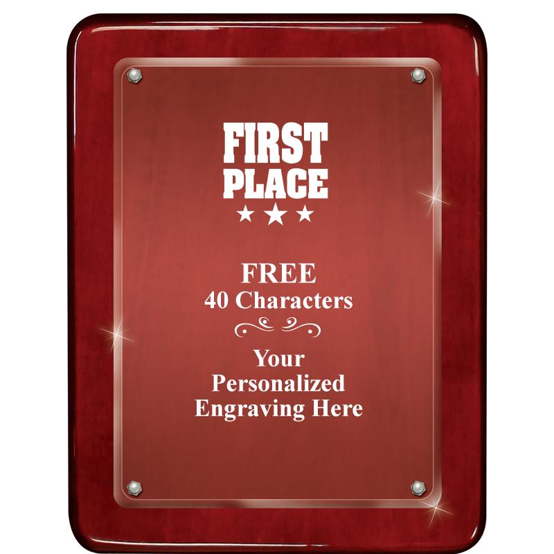 7"X9" ROSEWOOD FLOAT ACR PLQ