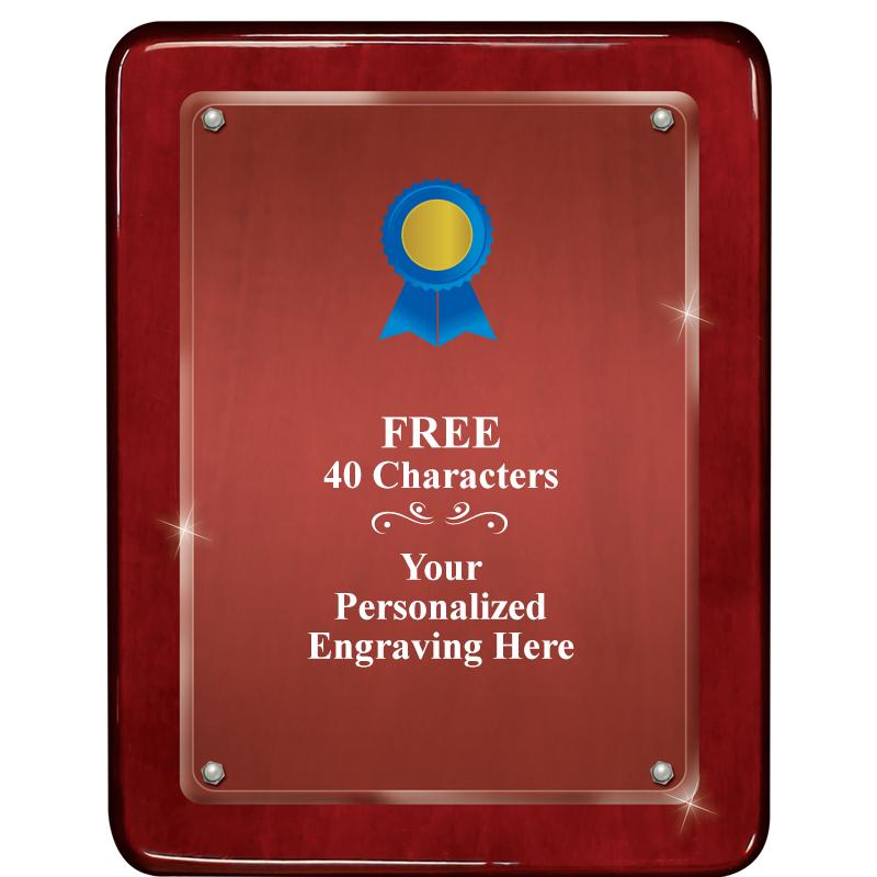 7"X9" ROSEWOOD FLOAT ACR PLQ