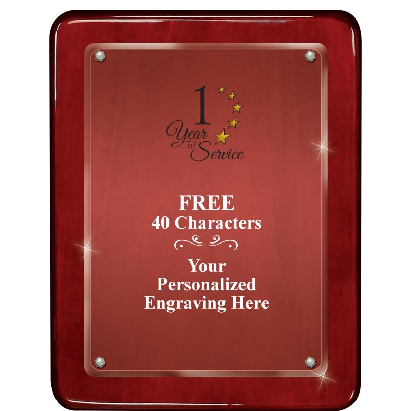 7"X9" ROSEWOOD FLOAT ACR PLQ