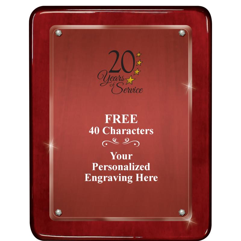 7"X9" ROSEWOOD FLOAT ACR PLQ