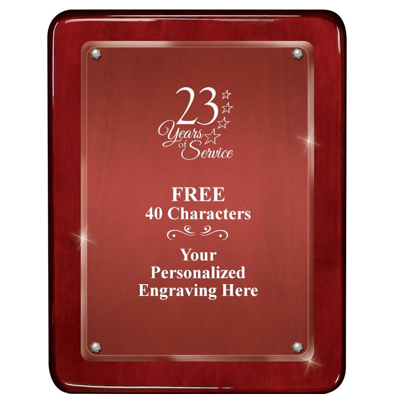 7"X9" ROSEWOOD FLOAT ACR PLQ