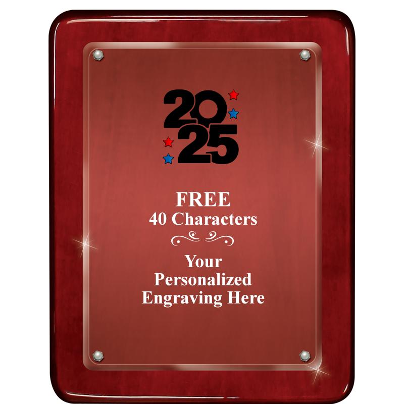 7"X9" ROSEWOOD FLOAT ACR PLQ